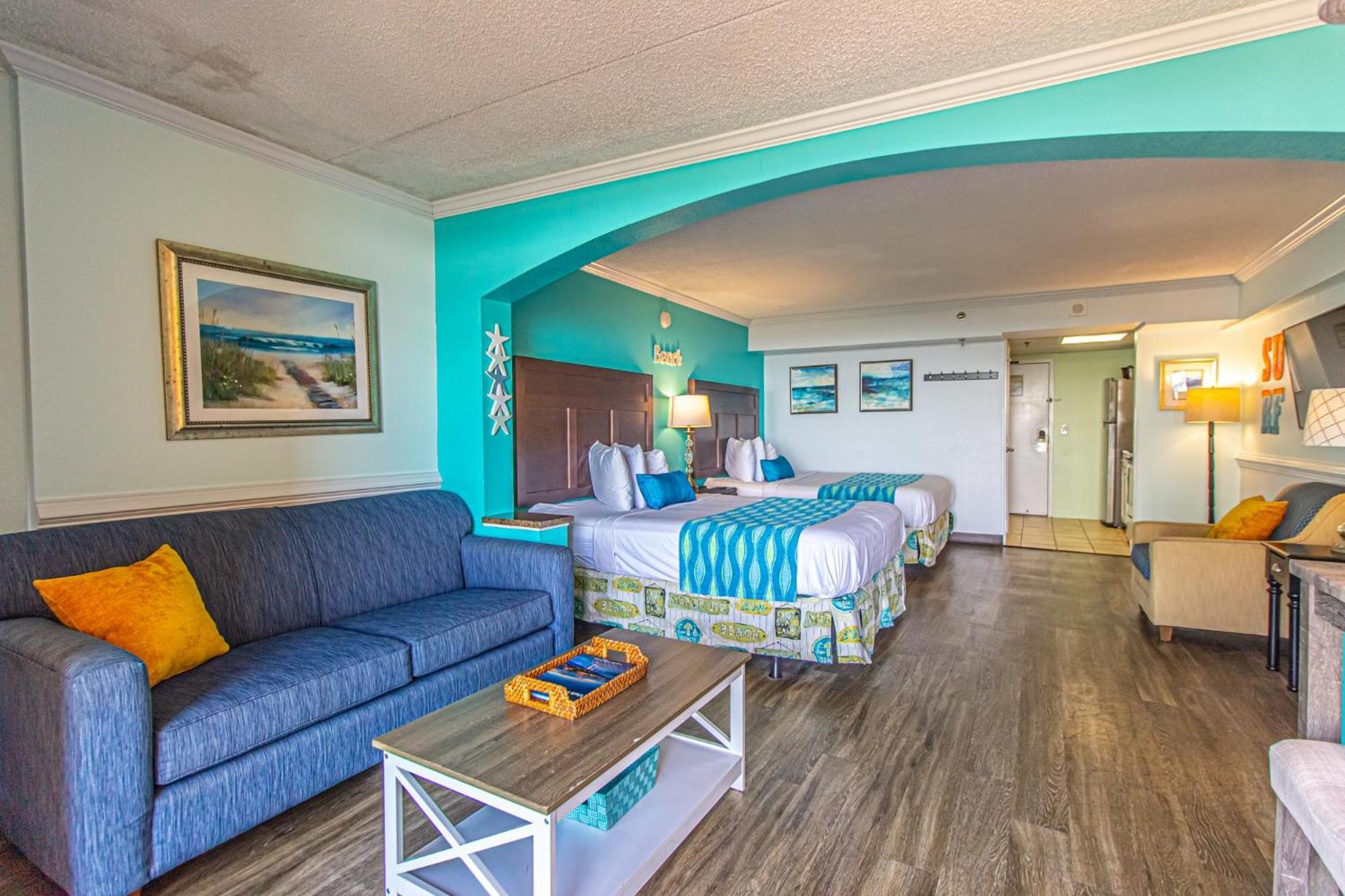 Oversized Ocean View Queen Suite With Beautiful Fireplace And Accents - Sleeps 4 Guests! Миртъл Бийч Стая снимка