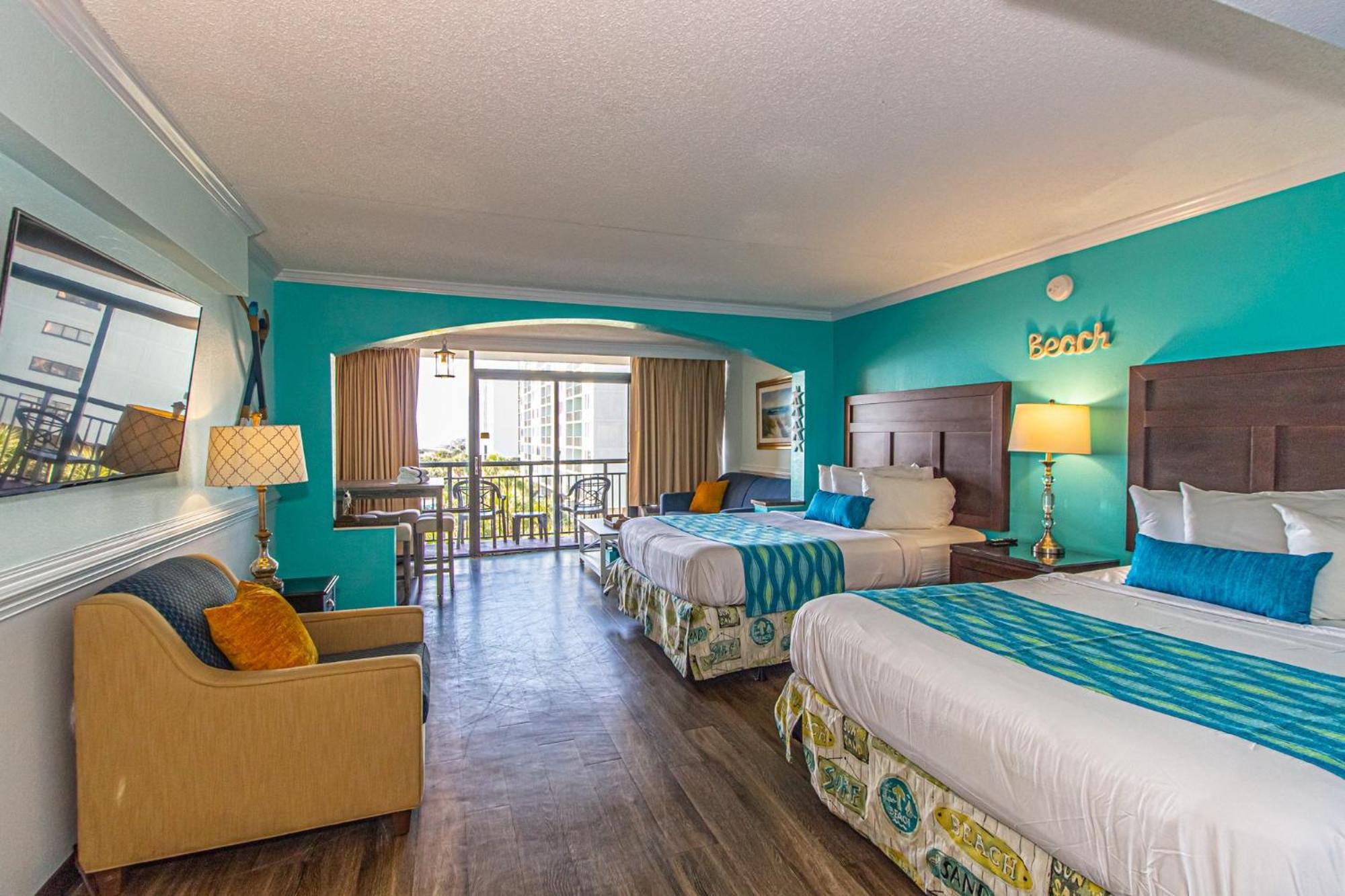 Oversized Ocean View Queen Suite With Beautiful Fireplace And Accents - Sleeps 4 Guests! Миртъл Бийч Стая снимка