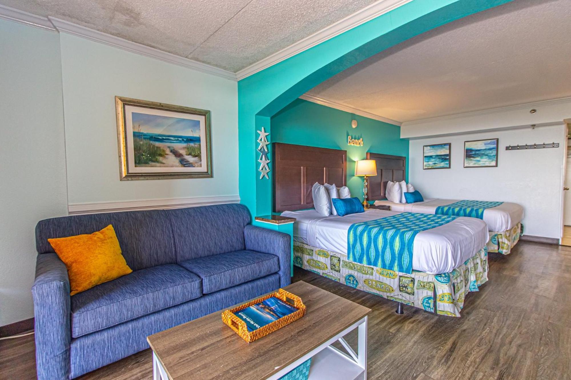 Oversized Ocean View Queen Suite With Beautiful Fireplace And Accents - Sleeps 4 Guests! Миртъл Бийч Стая снимка
